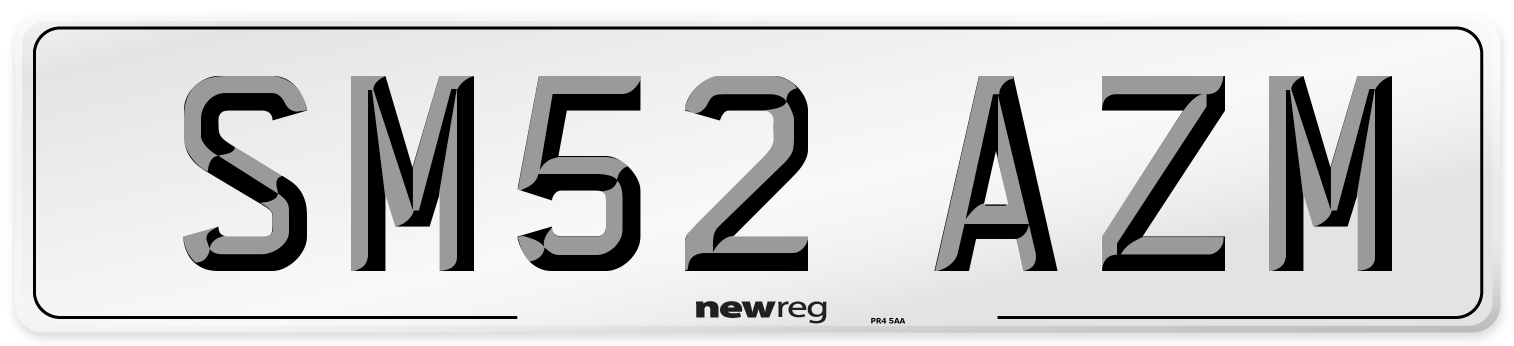 SM52 AZM Number Plate from New Reg